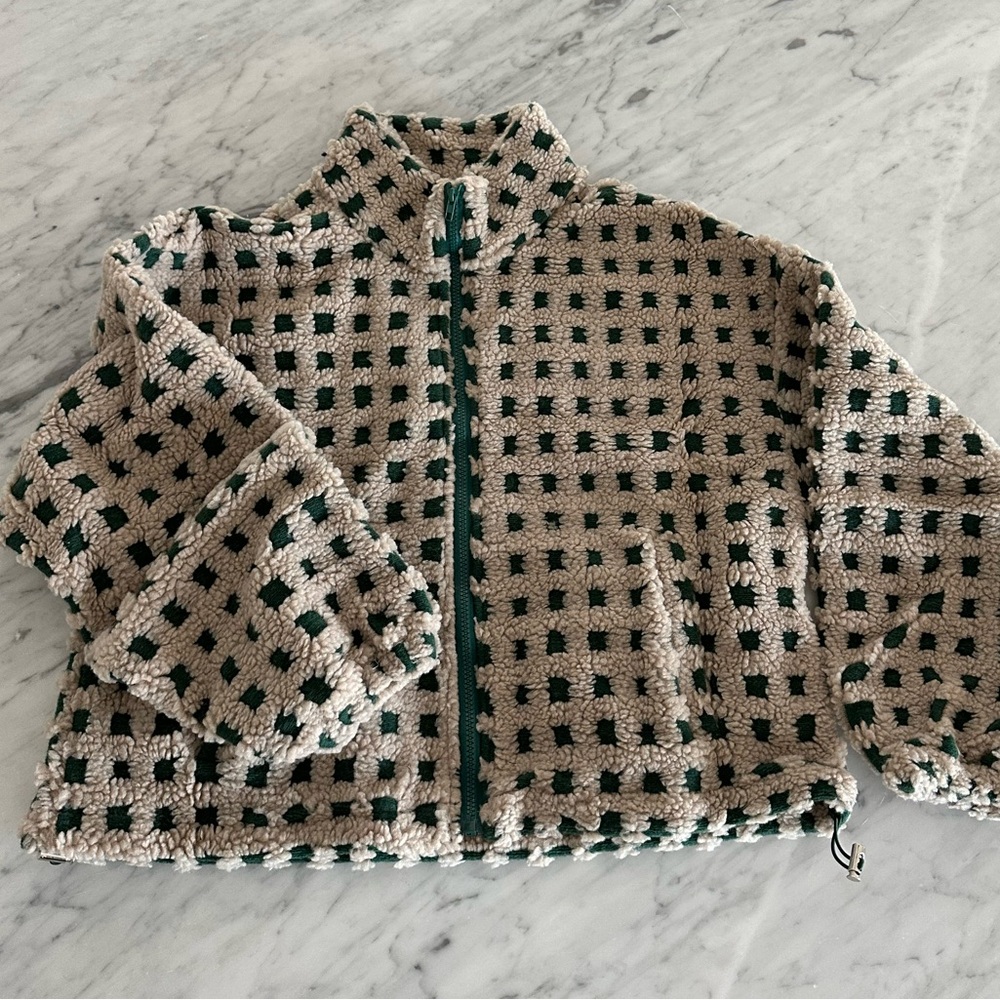Cozy Green and Cream Women's Jacket